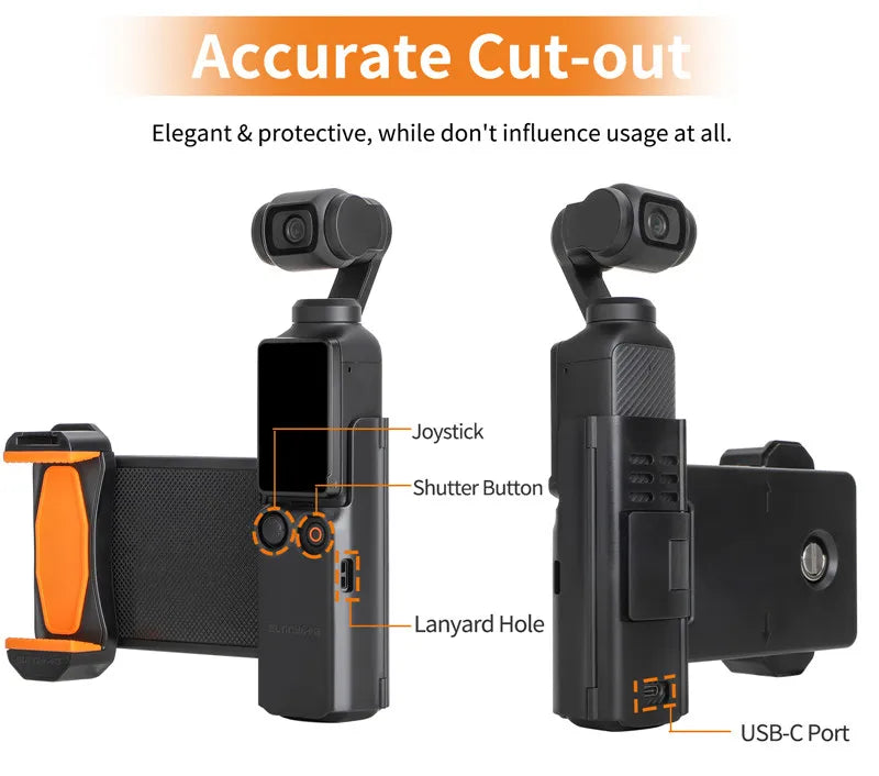 For DJI Osmo Pocket 3 Phone Expansion Holder Handheld Bracket for DJI Pocket 3/4 Handle Adapter Camera Accessories