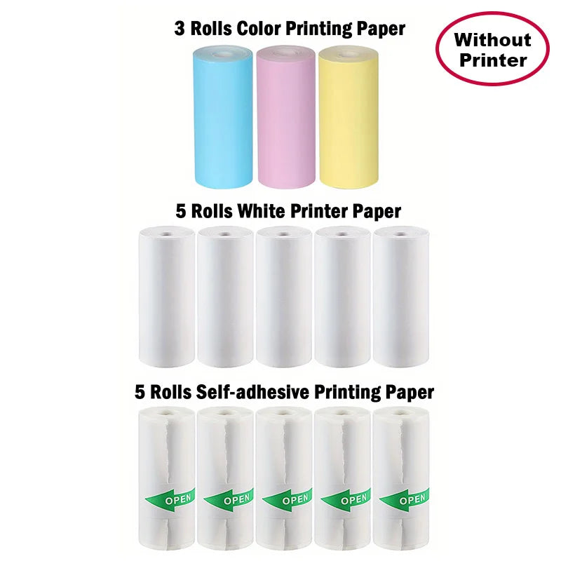 Mini Photo Pocket Printer Portable Ink-free Thermal 57mm Sticker Trans Paper Wireless BT 200dpi Android IOS Printing Machine