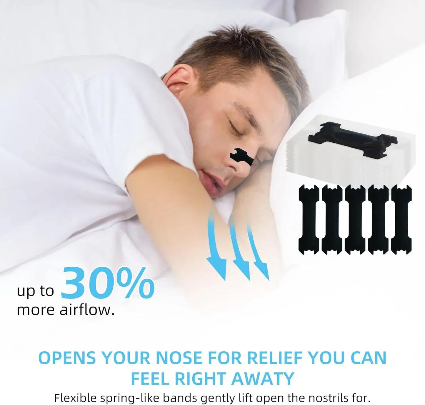 60/30/10PCS Nose Strips,Extra Strength Nasal Strips,Better Sleeping,Anti Snoring Strips,Relieve Nose Congestion