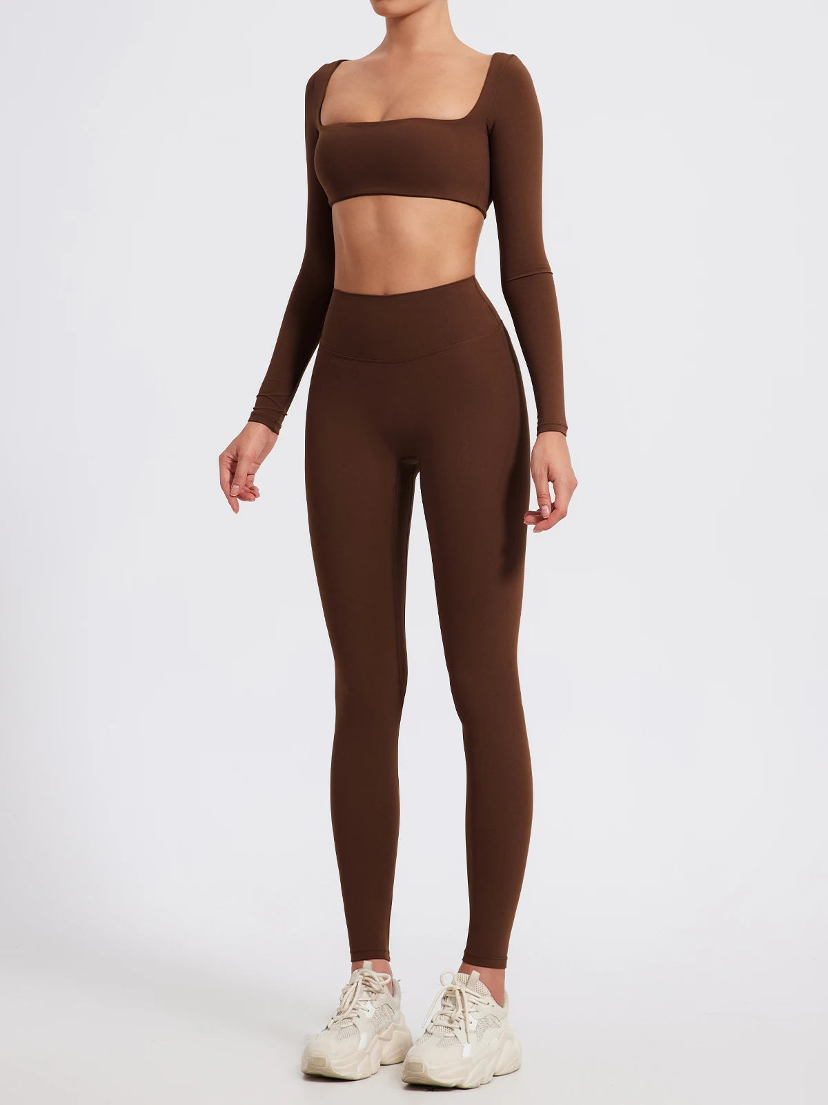Summer Long-Sleeved Sports Fitness Set Women Outdoors Running Activewear Female Yoga Clothes Crop Top Sport Outfit For Woman