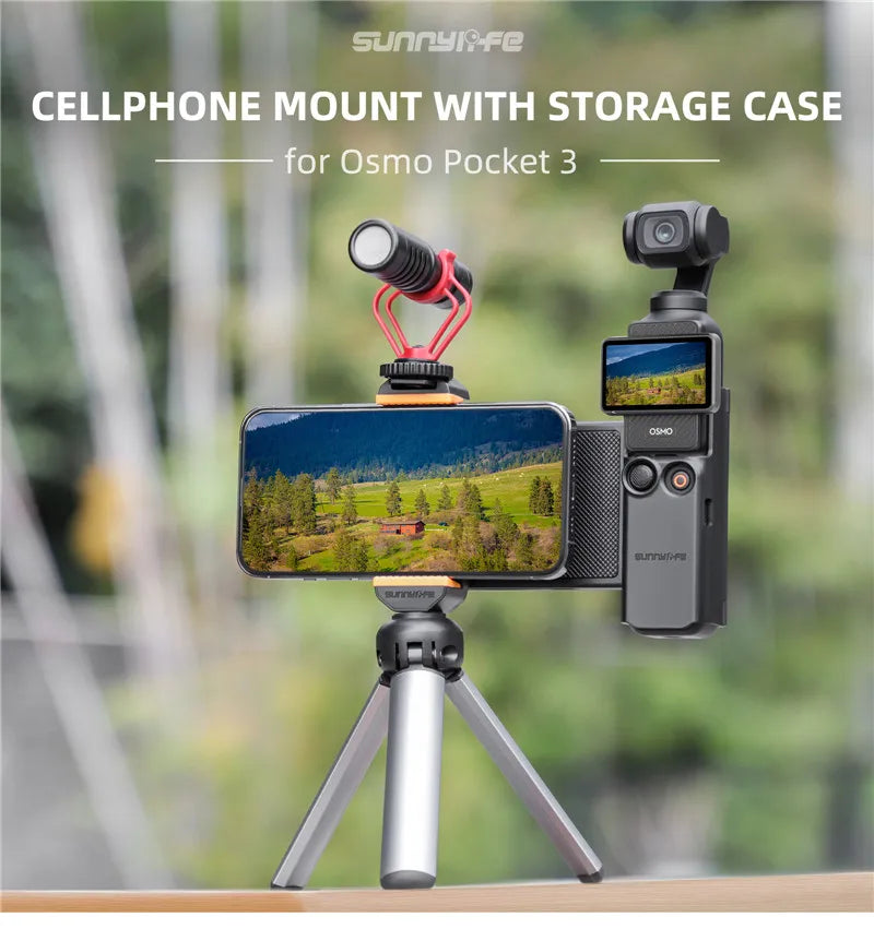 For DJI Osmo Pocket 3 Phone Expansion Holder Handheld Bracket for DJI Pocket 3/4 Handle Adapter Camera Accessories