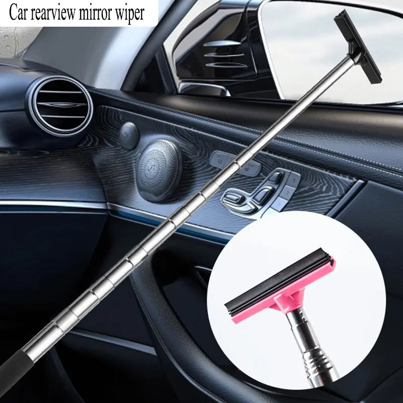 1pc Car Telescopic Rearview Mirror Wiper Squeegee Portable Rainy Glass Window Handheld Wiper Car Side Mirror Cleaning Tool
