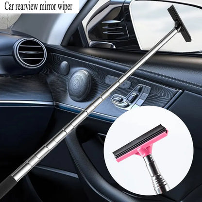 1pc Car Telescopic Rearview Mirror Wiper Squeegee Portable Rainy Glass Window Handheld Wiper Car Side Mirror Cleaning Tool