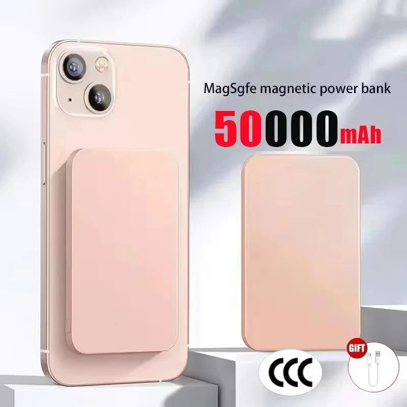 Lenovo 500000mAh Wireless Magnetic Power Bank Portable PD22.5W Fast Charger For Magsafe Auxiliary Battery For Xiaomi iPhone 2026