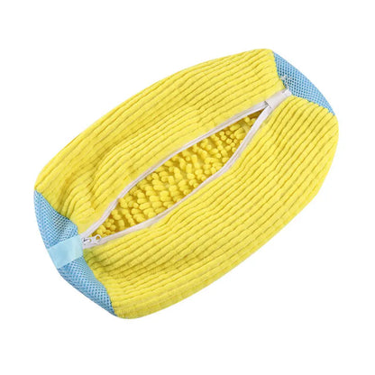 Anti-Deformation Shoe Washing Bag for Machine - Polyester Mesh Laundry Sock with Zipper for Sneakers/Boots,39x19cm,Reusable Dry