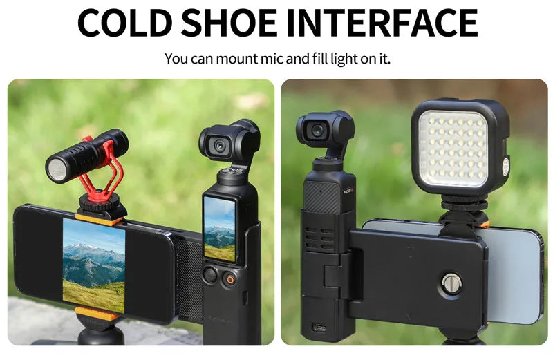 For DJI Osmo Pocket 3 Phone Expansion Holder Handheld Bracket for DJI Pocket 3/4 Handle Adapter Camera Accessories