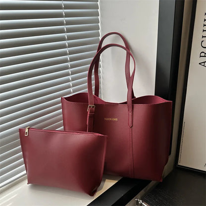 Large Capacity Women's Bag Soft Leather Tote Bags Casual Versatile Single Shoulder Handbag Mommy Handbags 2025 Autumn and Winter