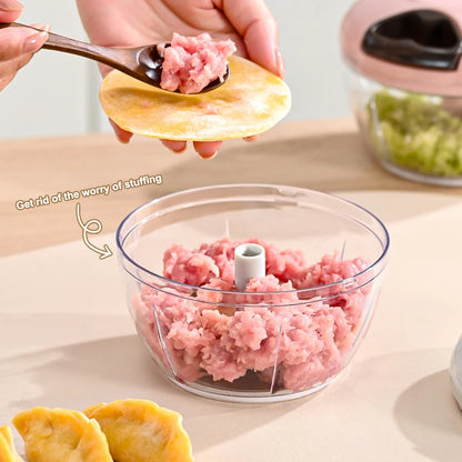 ♥Manual Pull String Food Chopper - Multi-Function Vegetable/Meat/Garlic Mincer, Kitchen Gadgets