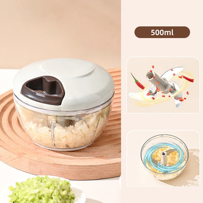 ♥Manual Pull String Food Chopper - Multi-Function Vegetable/Meat/Garlic Mincer, Kitchen Gadgets