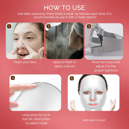 Wireless LED Mask 7 Color LED Face Mask Photon Skin Firming Anti Aging Rejuvenation Beauty Mask Machine