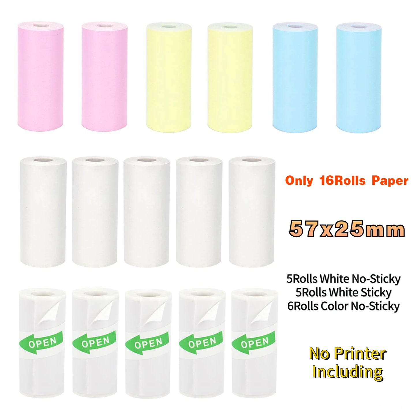 Mini Photo Pocket Printer Portable Ink-free Thermal 57mm Sticker Trans Paper Wireless BT 200dpi Android IOS Printing Machine