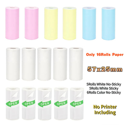 Mini Photo Pocket Printer Portable Ink-free Thermal 57mm Sticker Trans Paper Wireless BT 200dpi Android IOS Printing Machine