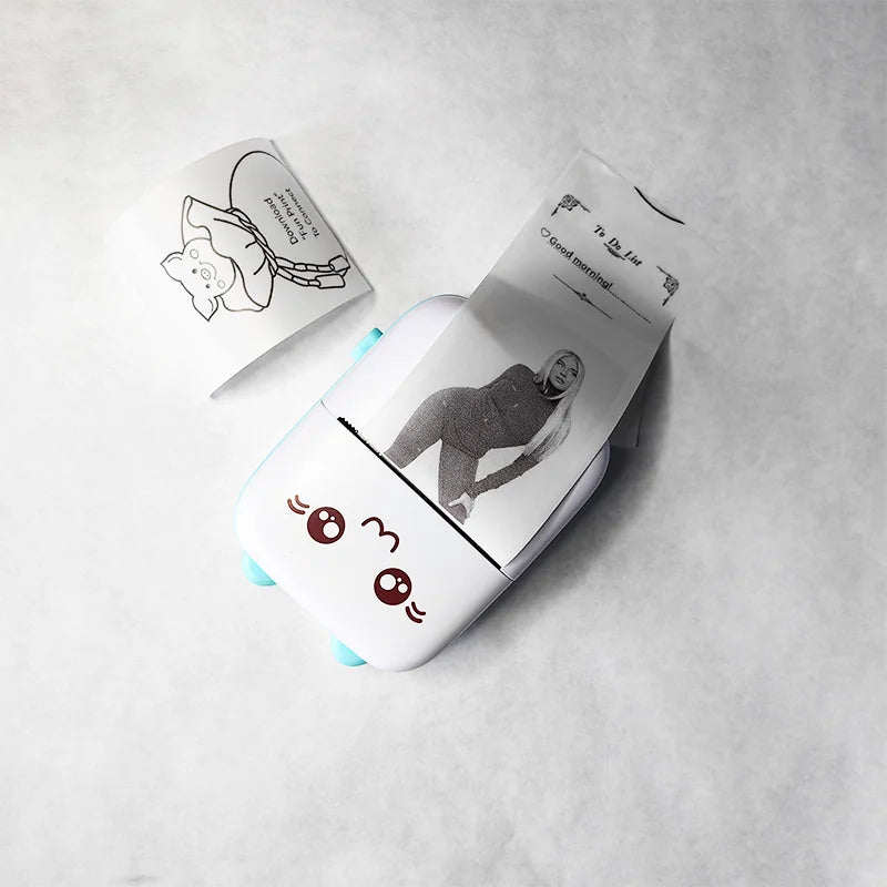 Mini Photo Pocket Printer Portable Ink-free Thermal 57mm Sticker Trans Paper Wireless BT 200dpi Android IOS Printing Machine