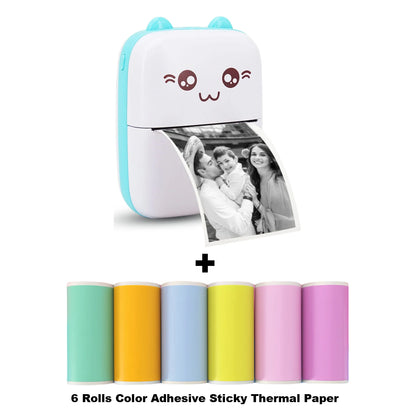 Mini Photo Pocket Printer Portable Ink-free Thermal 57mm Sticker Trans Paper Wireless BT 200dpi Android IOS Printing Machine