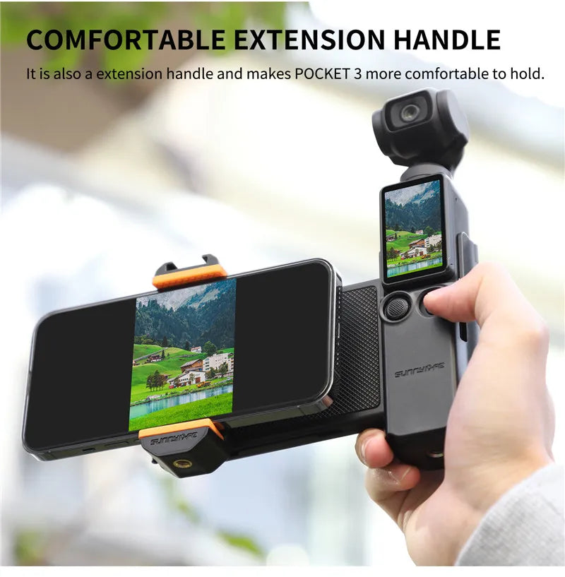 For DJI Osmo Pocket 3 Phone Expansion Holder Handheld Bracket for DJI Pocket 3/4 Handle Adapter Camera Accessories