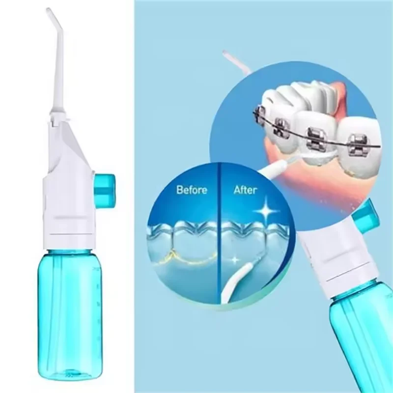 1PC High-Pressure Oral Irrigator Household Water Flosser Manual Oral Irrigator Portable Teeth Clean Water Flosser for Brace