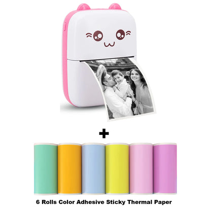Mini Photo Pocket Printer Portable Ink-free Thermal 57mm Sticker Trans Paper Wireless BT 200dpi Android IOS Printing Machine