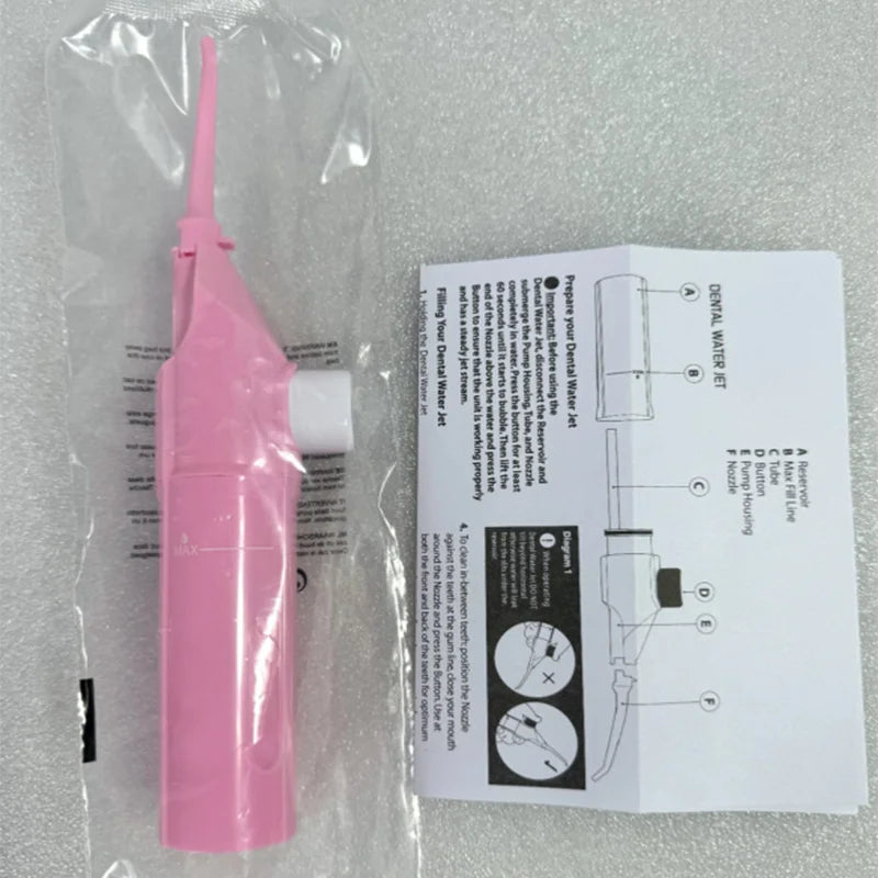 1PC High-Pressure Oral Irrigator Household Water Flosser Manual Oral Irrigator Portable Teeth Clean Water Flosser for Brace