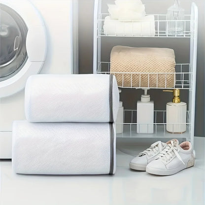 2PCS Multi-functional Laundry Mesh Bag with Zipper, for Sneakers Running Shoes Socks Bras, Household Wash Bag for Washer Dryer