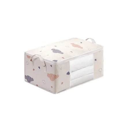 1pc Large Foldable Non-Woven Storage Bag – Fabric Dust-Proof Quilt and Clothing Organizer with Zipper and Easy Carry Handles