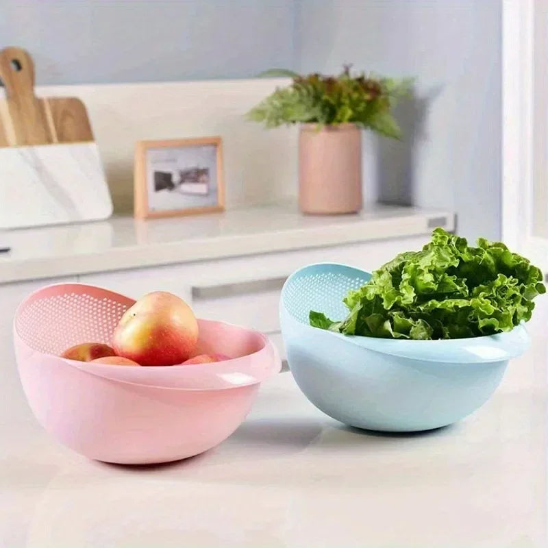 1pc rice panning machine, vegetable and fruit basket, drain and wash vegetable basket, household kitchen rice washing sieve