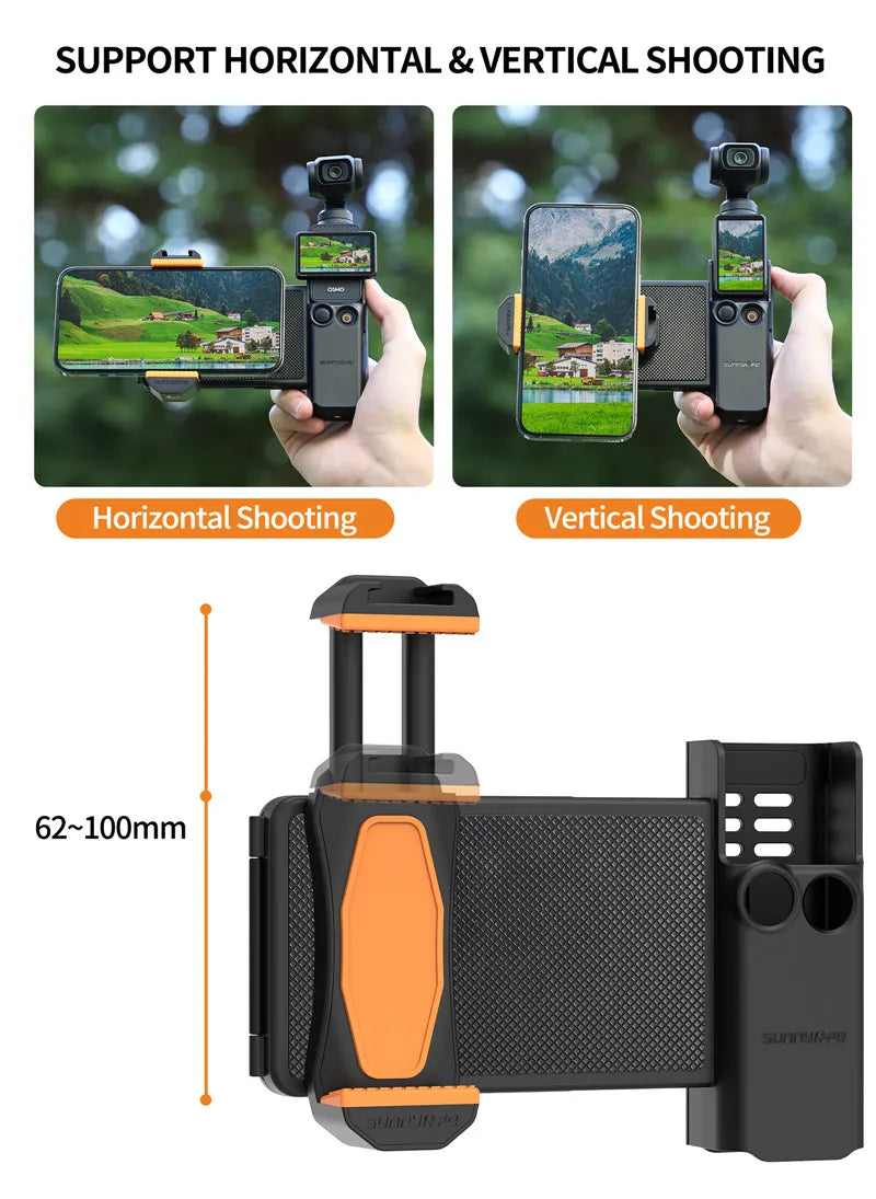 For DJI Osmo Pocket 3 Phone Expansion Holder Handheld Bracket for DJI Pocket 3/4 Handle Adapter Camera Accessories