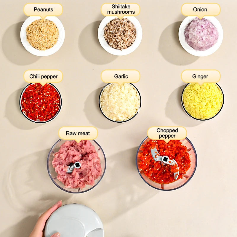♥Manual Pull String Food Chopper - Multi-Function Vegetable/Meat/Garlic Mincer, Kitchen Gadgets