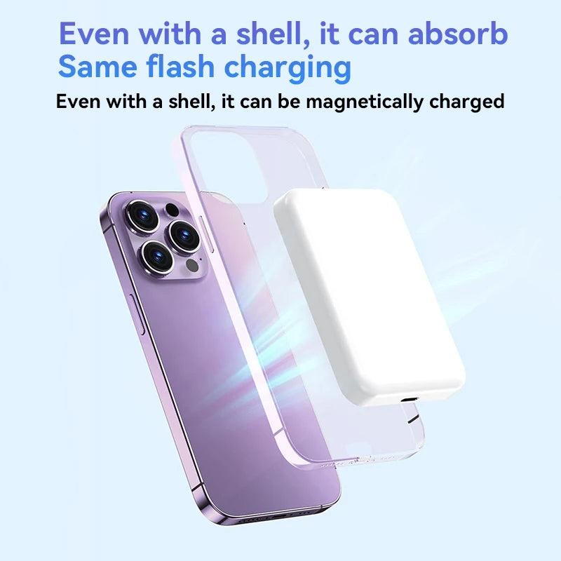 Lenovo 500000mAh Wireless Magnetic Power Bank Portable PD22.5W Fast Charger For Magsafe Auxiliary Battery For Xiaomi iPhone 2026