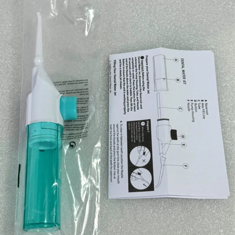1PC High-Pressure Oral Irrigator Household Water Flosser Manual Oral Irrigator Portable Teeth Clean Water Flosser for Brace