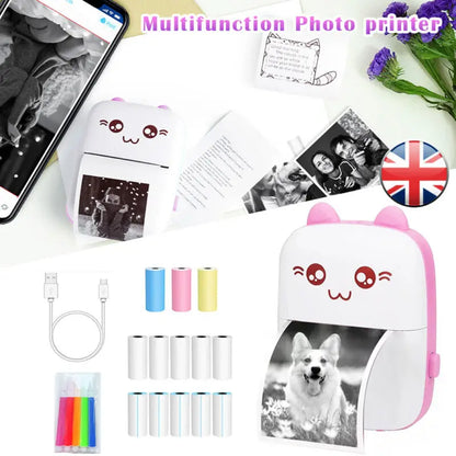 Mini Photo Pocket Printer Portable Ink-free Thermal 57mm Sticker Trans Paper Wireless BT 200dpi Android IOS Printing Machine