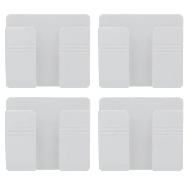 4/2/1Pcs Multifunction Punch Free Wall Mounted Storage Box Organizer TV Remote Control Mounted Mobile Phone Plug Charging Holder