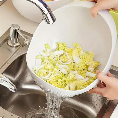 1pc rice panning machine, vegetable and fruit basket, drain and wash vegetable basket, household kitchen rice washing sieve
