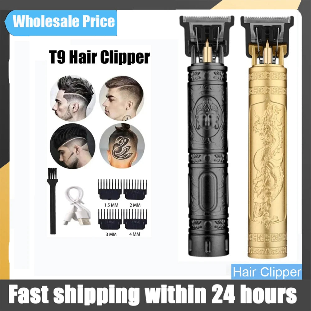T9 Vintage Hair Trimmer USB Fast Charging Hair Cutting Machine Electric Hair Clipper Portable Shaver Barber Professional Barber