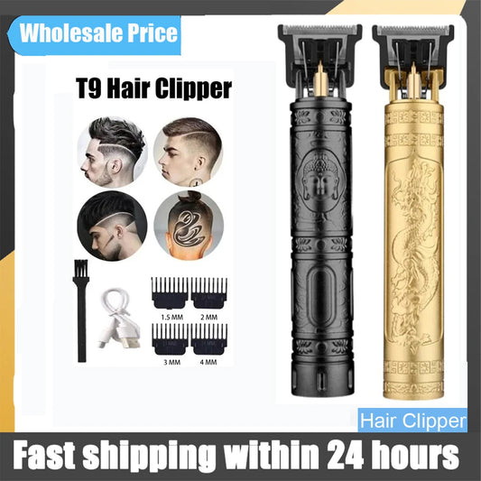 T9 Vintage Hair Trimmer USB Fast Charging Hair Cutting Machine Electric Hair Clipper Portable Shaver Barber Professional Barber