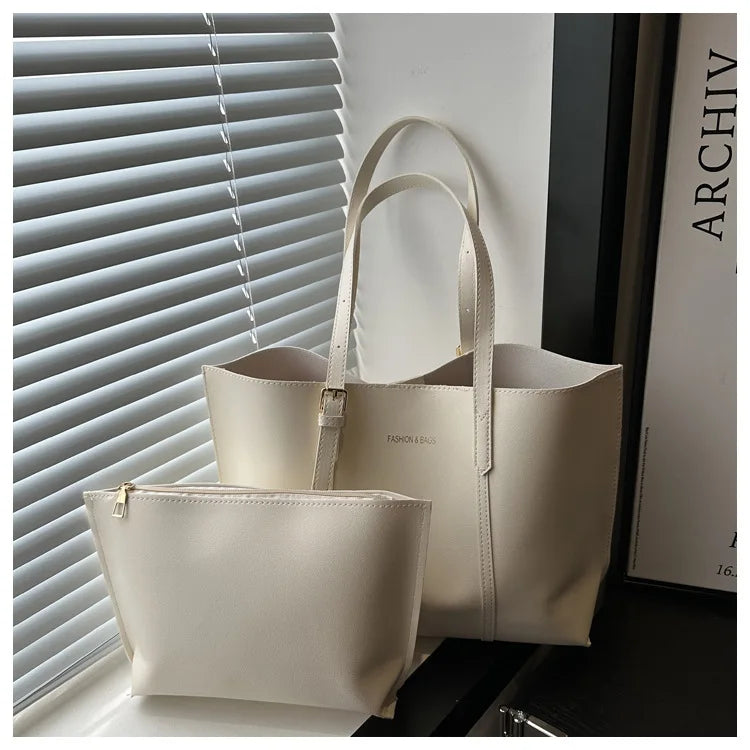 Large Capacity Women's Bag Soft Leather Tote Bags Casual Versatile Single Shoulder Handbag Mommy Handbags 2025 Autumn and Winter