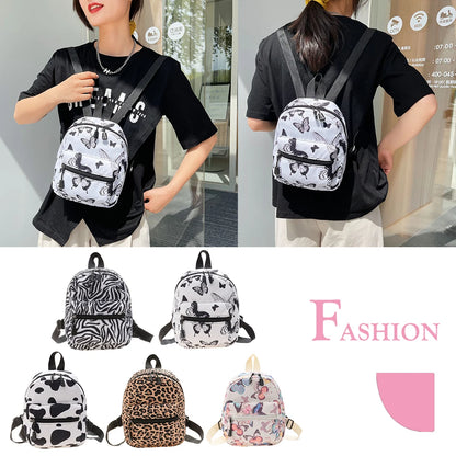 Ins Leopard Backpack Women Funny Animal Design School Bags for Teenage Girls Daily Travel Small Rucksack Preppy Style Knapsacks