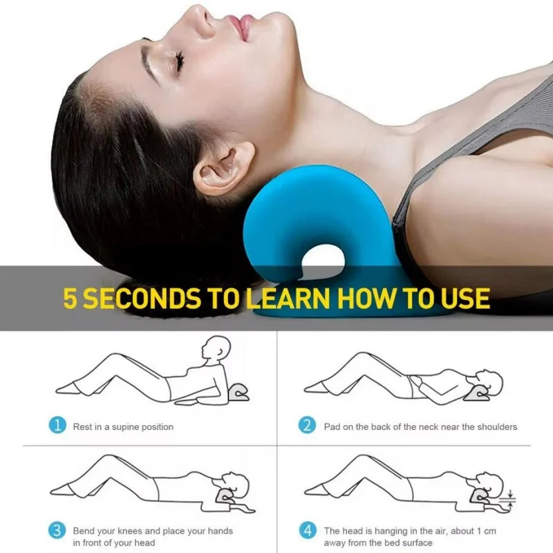 Neck Stretcher and Cervical Traction Device, Cervical Neck Shoulder Stretcher Massage Pillow Traction Device Muscle Relaxation