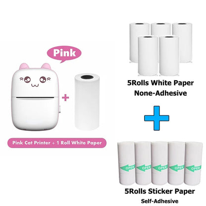 Mini Photo Pocket Printer Portable Ink-free Thermal 57mm Sticker Trans Paper Wireless BT 200dpi Android IOS Printing Machine