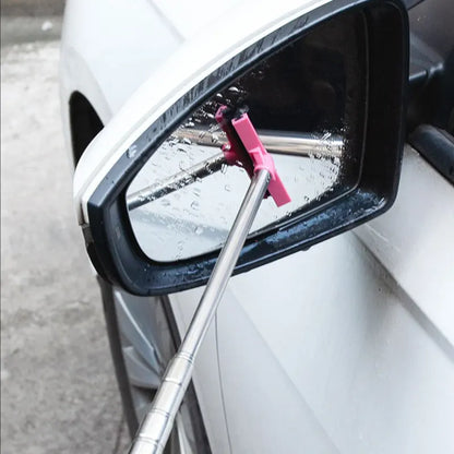 1pc Car Telescopic Rearview Mirror Wiper Squeegee Portable Rainy Glass Window Handheld Wiper Car Side Mirror Cleaning Tool