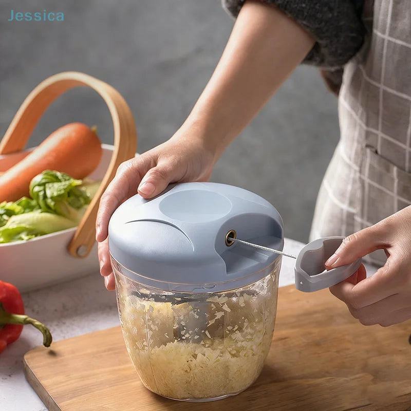 ♥Manual Pull String Food Chopper - Multi-Function Vegetable/Meat/Garlic Mincer, Kitchen Gadgets