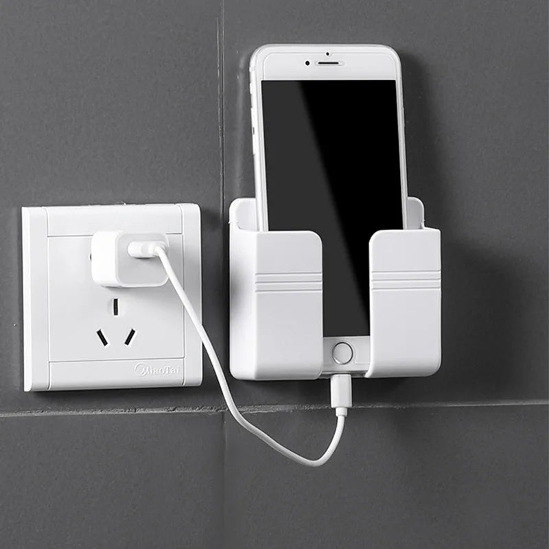 4/2/1Pcs Multifunction Punch Free Wall Mounted Storage Box Organizer TV Remote Control Mounted Mobile Phone Plug Charging Holder