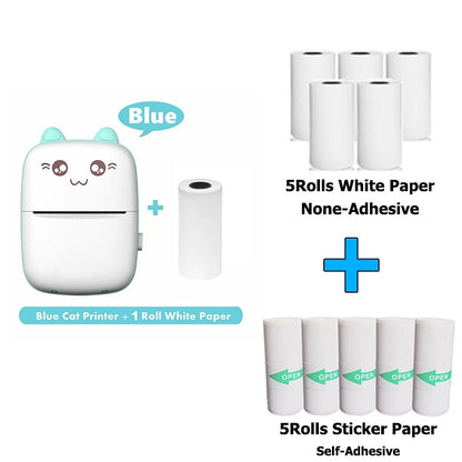 Mini Photo Pocket Printer Portable Ink-free Thermal 57mm Sticker Trans Paper Wireless BT 200dpi Android IOS Printing Machine