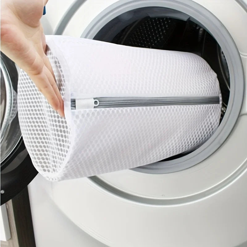 2PCS Multi-functional Laundry Mesh Bag with Zipper, for Sneakers Running Shoes Socks Bras, Household Wash Bag for Washer Dryer