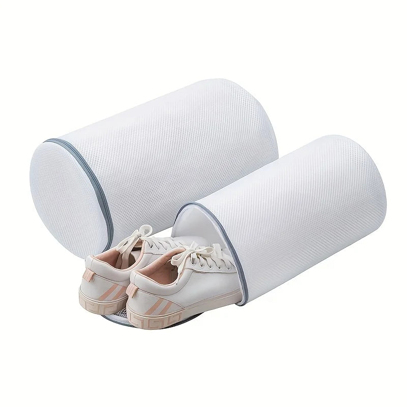 2PCS Multi-functional Laundry Mesh Bag with Zipper, for Sneakers Running Shoes Socks Bras, Household Wash Bag for Washer Dryer