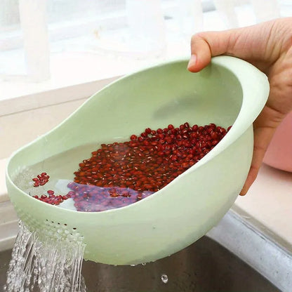 1pc rice panning machine, vegetable and fruit basket, drain and wash vegetable basket, household kitchen rice washing sieve