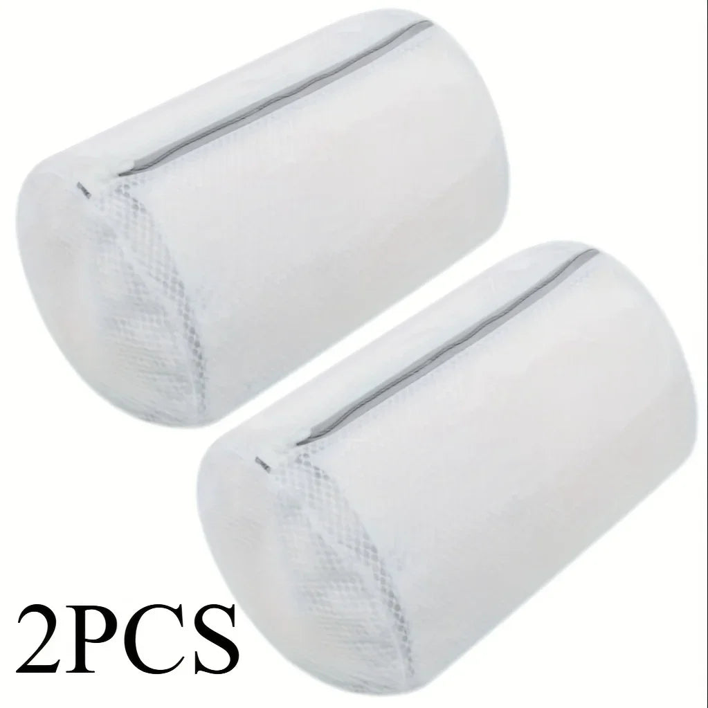 2PCS Multi-functional Laundry Mesh Bag with Zipper, for Sneakers Running Shoes Socks Bras, Household Wash Bag for Washer Dryer