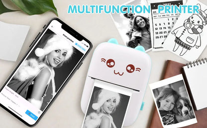 Mini Photo Pocket Printer Portable Ink-free Thermal 57mm Sticker Trans Paper Wireless BT 200dpi Android IOS Printing Machine