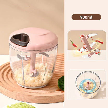 ♥Manual Pull String Food Chopper - Multi-Function Vegetable/Meat/Garlic Mincer, Kitchen Gadgets