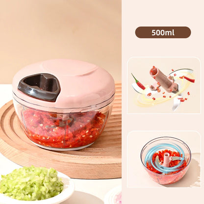 ♥Manual Pull String Food Chopper - Multi-Function Vegetable/Meat/Garlic Mincer, Kitchen Gadgets
