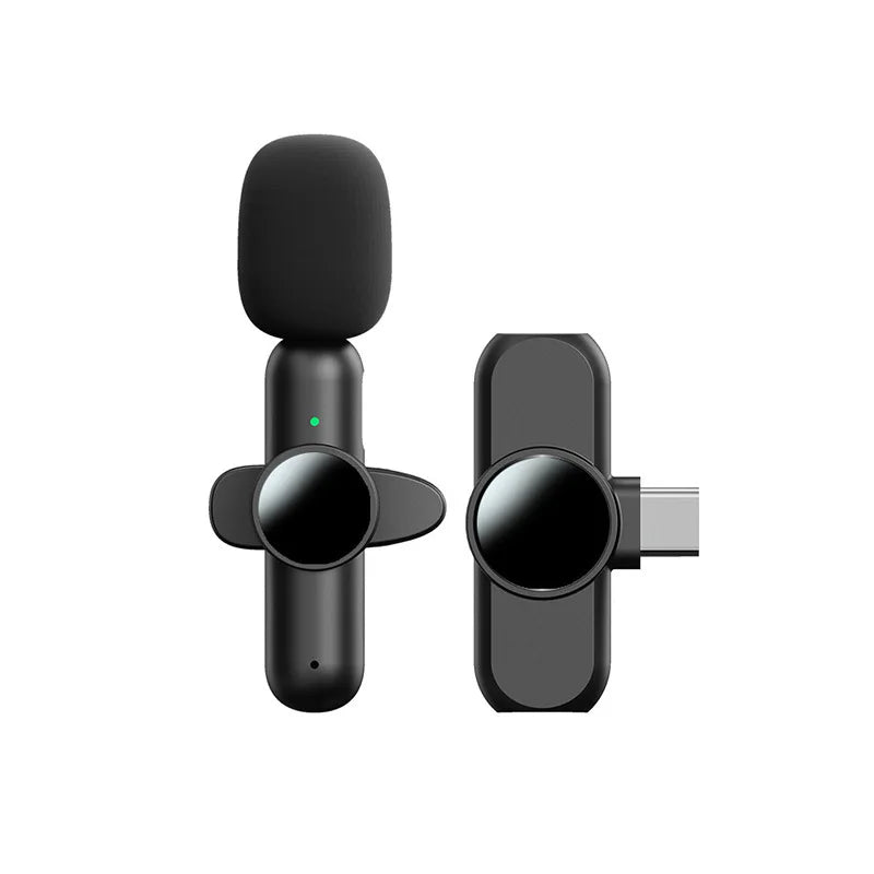 Basix 2.4G Wireless Stereo Lavalier Microphone Live Interview Outdoor Mini Noise Cancelling  for iPhone Android rotate Lapel Mic
